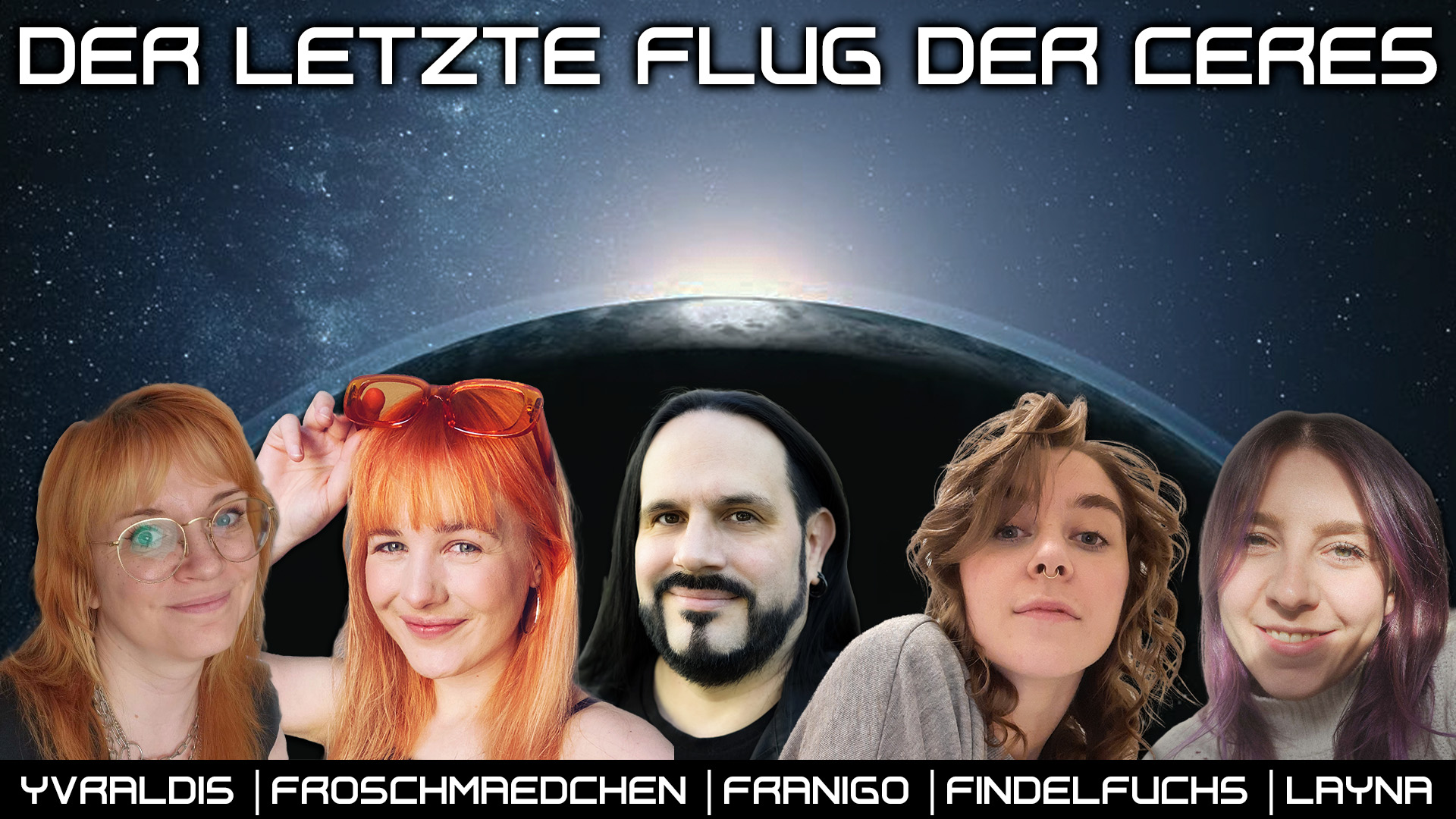 Flyer für Der Letzte Flug der Ceres mit Portraits der Gruppe
