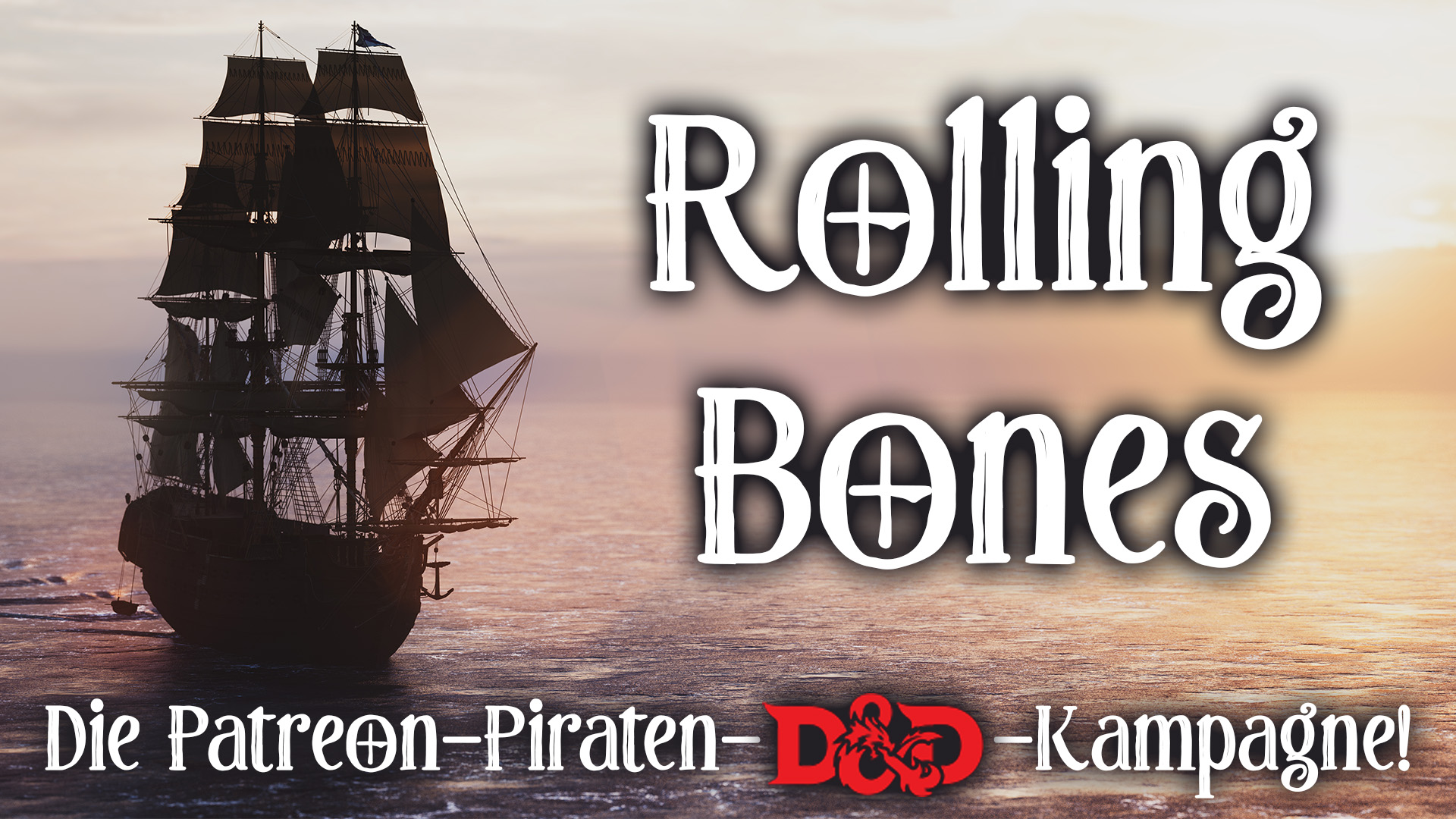 Flyer Rolling Bones mit Segelschiff auf ruhiger See