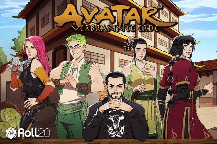 Avatar: Verbrannte Erde Portraits der Gruppe vor Stadt-Hintergrund